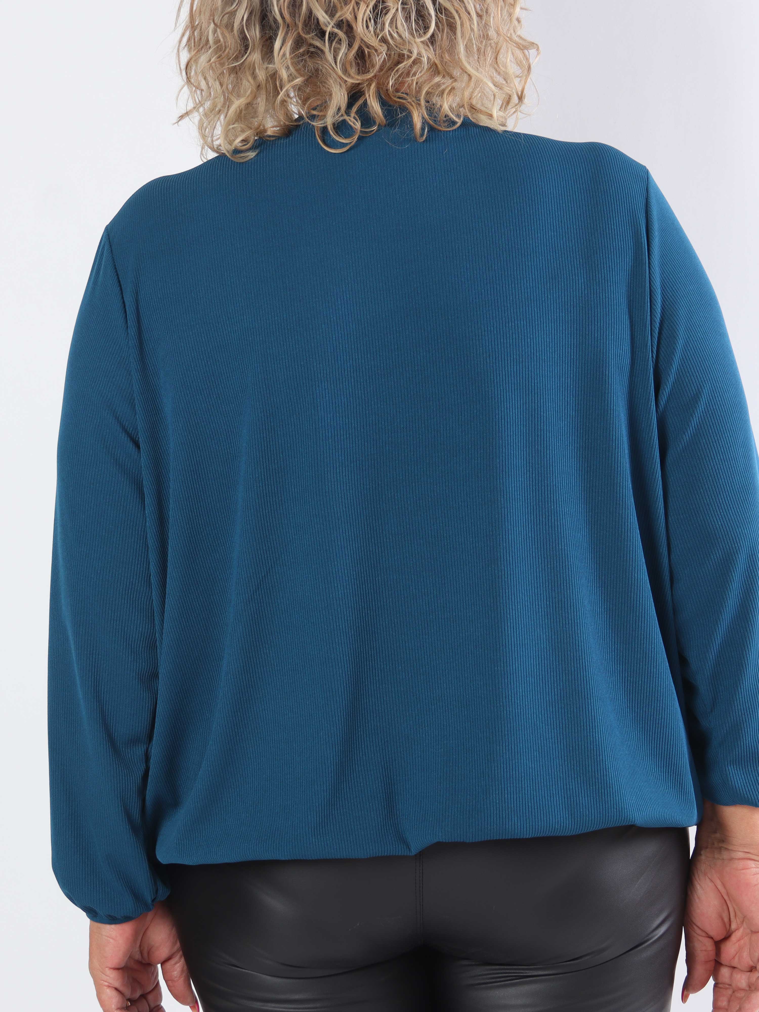 Naomi - Ribbet plus size tunika med elastik